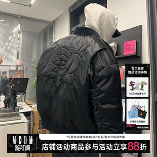 MEDM 大Bomber凹凸填充羽绒服MA1飞行员夹克 BLACK黑线超高充绒量