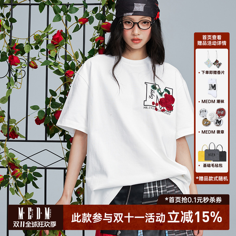 MEDM25SS大M玫瑰花卉短袖T恤