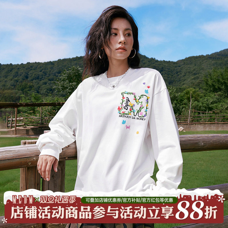 MEDM散落小花刺绣长袖