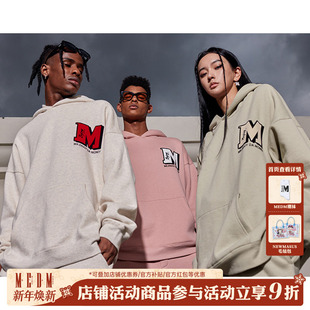 MEDM字母印花卫衣男秋季 潮流情侣上衣服 连帽休闲宽松街头外套美式