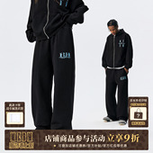 美式 情侣长裤 空气层基础直筒运动卫裤 抽绳休闲裤 秋 男女秋季 MEDM