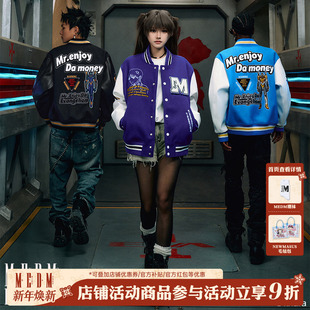 MEDMxEVA联名机体款 上衣休闲复古外套女春秋 棒球服夹克男潮牌美式