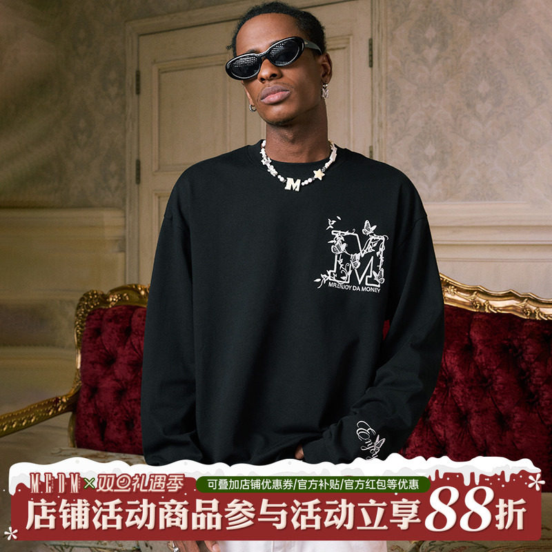 MEDM大M蝴蝶藤蔓刺绣长袖