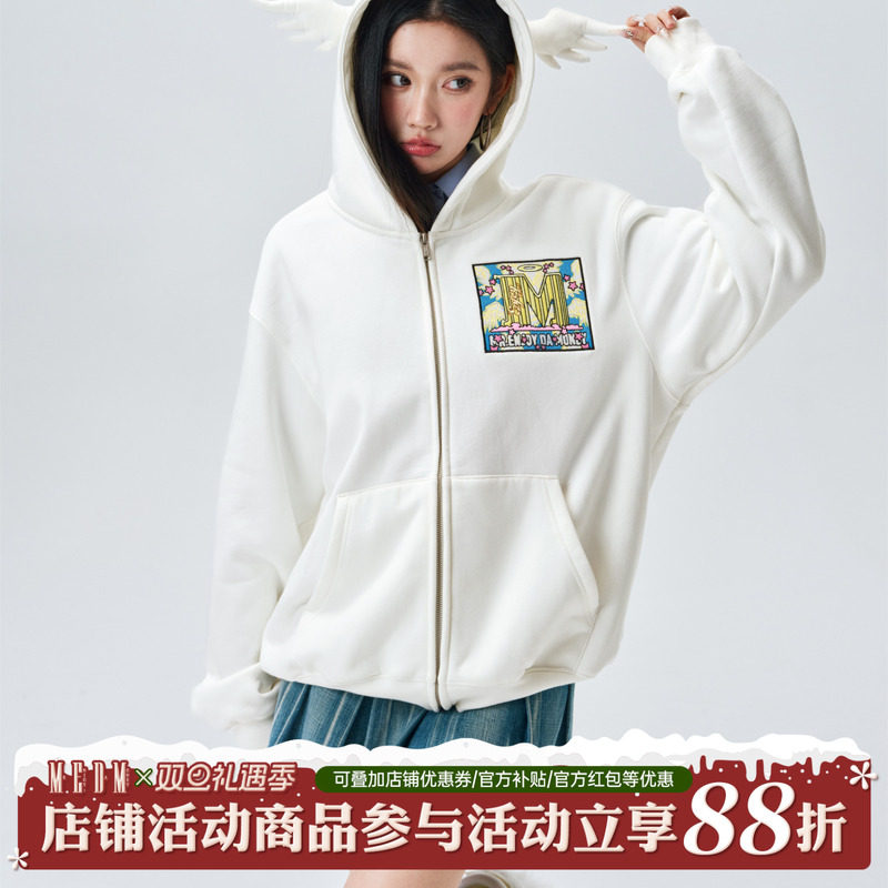 MEDM翅膀加绒拉链卫衣
