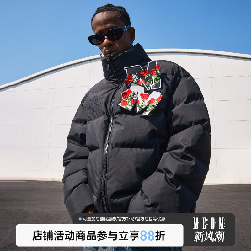 MEDM国潮立领日常魔术贴羽绒服