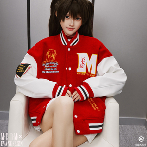 MEDMXEVA联名人物机体款棒球服男女情侣款春秋季潮牌宽松夹克外套