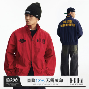 MEDM 立领上下双开刺绣教练夹克美式复古休闲拉链外套潮流穿搭男
