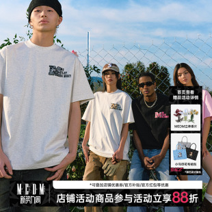 T恤 嘻哈上衣女夏季 MEDM25SS大M迷彩牙刷绣短袖 男潮牌休闲体恤美式