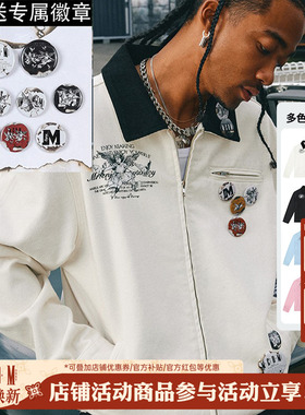 【kkluv/左奇函同款】MEDM天使鸽子底特律刺绣夹克男秋季美式外套