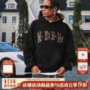 MEDM 帽里豹纹 双层皮毛豹纹休闲连帽卫衣美式套头情侣加绒外套男