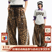 男女休闲裤 MEDM 刺绣星星时尚 个性 经典 豹纹印花杠杠休闲弯刀卫裤