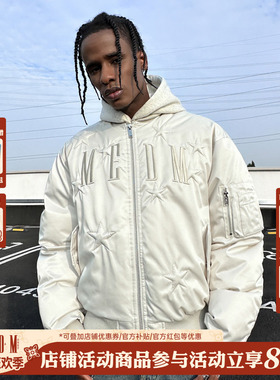 MEDM BLACK黑线超高充绒量星星尼龙MA1保暖90鸭绒羽绒服休闲外套