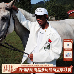 外套男女情侣装 MEDM 休闲西装 美式 玫瑰刺绣宽松西服上衣 潮牌秋季