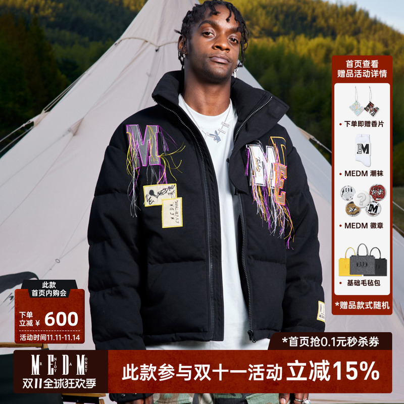 MEDM针织立领休闲常规款贴布