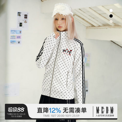 MEDM波点满印女版拉链卫衣潮牌