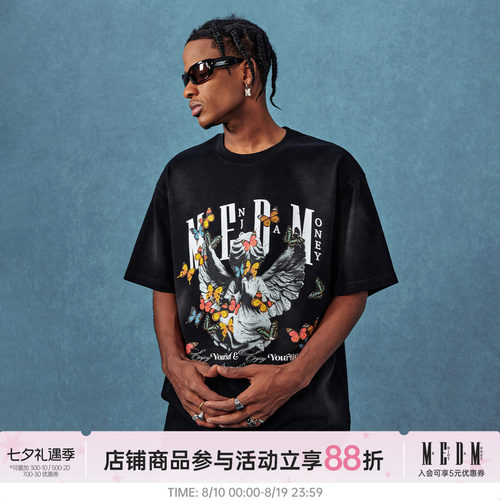 MEDM25SS天使蝴蝶水洗T恤