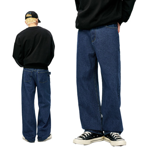 MEDM25SS水洗阔腿美式牛仔裤