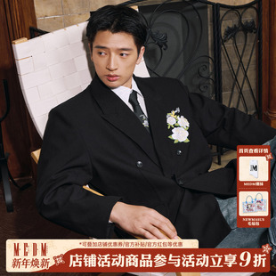 美式 新款 潮牌西服情侣外套 秋季 MEDM25FW山茶花刺绣高级感休闲西装