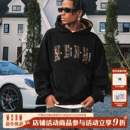 套头情侣加绒外套男 双层皮毛豹纹休闲连帽卫衣美式 MEDM 帽里豹纹