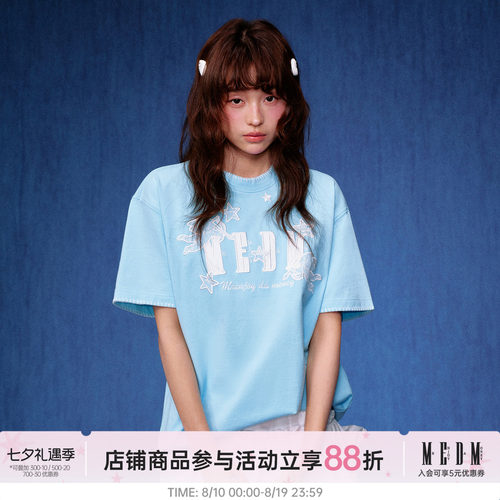 MEDM蕾丝小天使logo刺绣情侣T恤