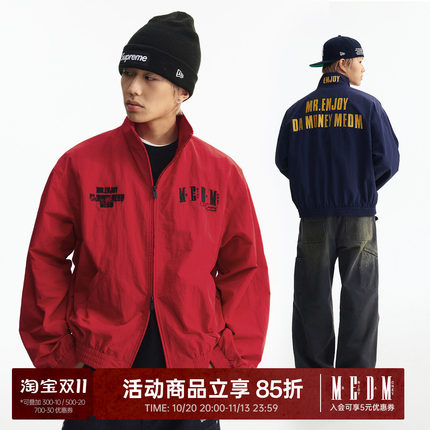 MEDM 立领上下双开刺绣教练夹克美式复古休闲拉链外套潮流穿搭男