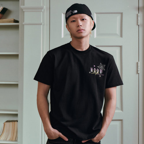 MEDM闪粉星星烫钻情侣短袖T恤