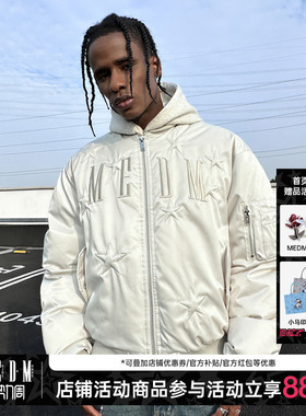 MEDM BLACK黑线超高充绒量星星尼龙MA1保暖鸭绒羽绒服休闲外套潮