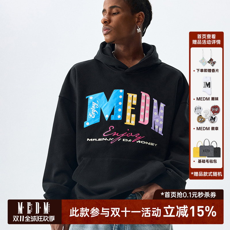 MEDM霓虹灯彩色字母卫衣