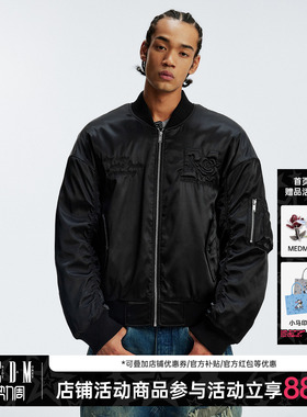 MEDM 玫瑰海绵填充MA1休闲夹克棉服美式通勤保暖棒球领情侣棉服冬