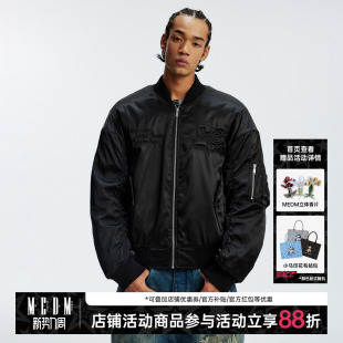 MEDM 通勤保暖棒球领情侣棉服冬 玫瑰海绵填充MA1休闲夹克棉服美式