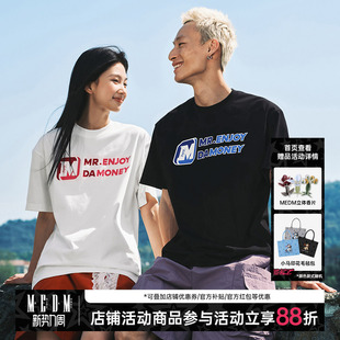 圆领上衣女美式 夏季 体恤潮 T恤男2025新款 MEDM25SS大M胶印速干短袖