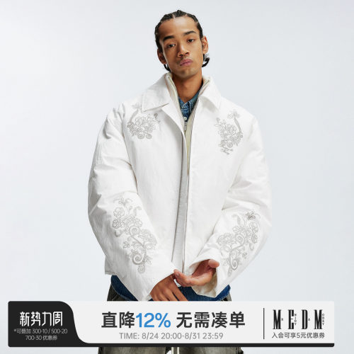 MEDM花纹刺绣休闲保暖棉衣