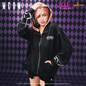 葛德·米斯达印花拉链帽衫 MEDMxJOJO 奇妙冒险联名 水洗做旧卫衣