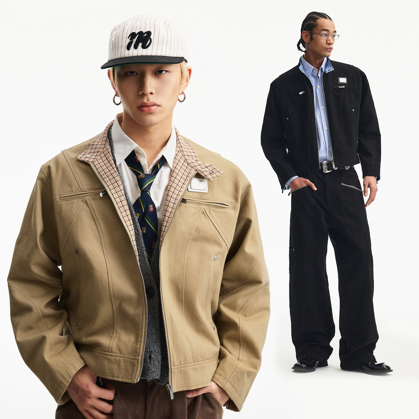 MEDM 结构分割线休闲拉链夹克春秋26新款潮流简约百搭翻领外套男