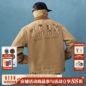 MEDM 蕾丝底特律休闲翻领夹克男女情侣潮流美式 复古宽松外套春秋