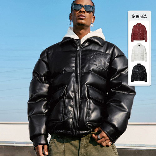 MEDM24FW压印LOGO皮羽绒服