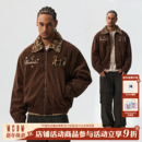 复古保暖夹克外套 休闲棉衣棉服男女美式 MEDM 豹纹毛领灯芯绒美式