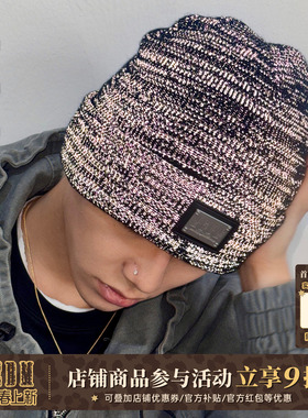 MEDM 金属皮牌满天星冷帽防寒保暖毛线针织帽美式反光冬季帽子潮