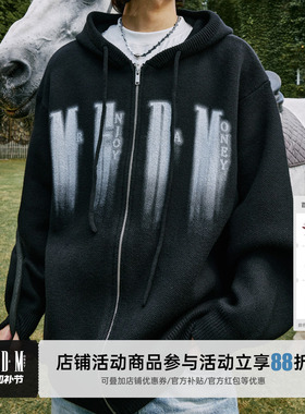 【严浩翔同款】 MEDM幻影毛衣开衫男女秋季拉链针织休闲连帽外套