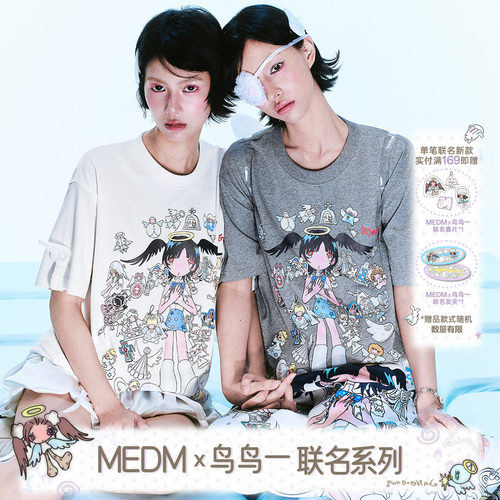 MEDM×鸟鸟一天使元素印花短袖