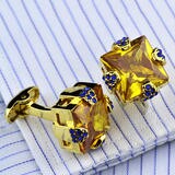 镀金镶钻袖口钉水晶锆石袖扣男法式衬衫袖口袖钉礼盒装Cufflinks