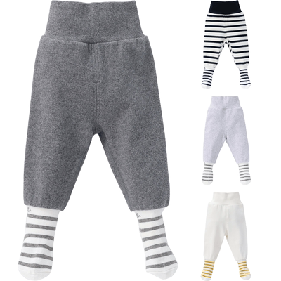 秋冬纯棉宝宝纯棉连袜裤保暖护肚