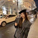 透明雨伞女生拍照高颜值网红小香风双C长柄伞直柄自动广告伞定制