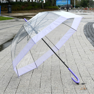 自动透明伞 长柄阿波罗蘑菇公主伞 广告雨伞加印定制LOGO包邮