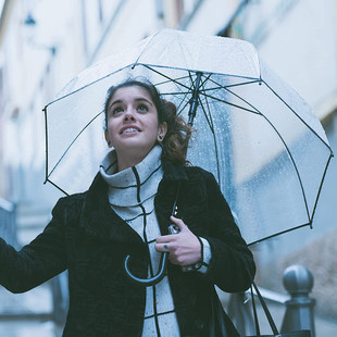 8骨自动阿波罗透明雨伞大号小清新泡泡伞拱型长柄伞定制logo包邮