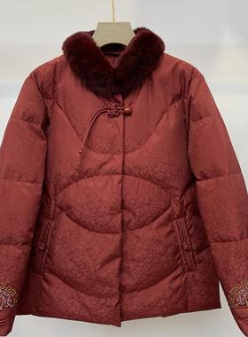 Q94044中老年人羽绒服棉女奶奶冬装洋气外套新款妈妈装70岁秋之歌