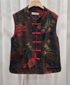 中老年妈妈洋气马夹老太太新中式唐装马甲坎肩奶奶春装背心秋之歌