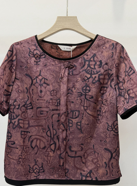 Q55005中老年妈妈夏装2025新款T恤套头小衫老年人夏季福太太衬衫