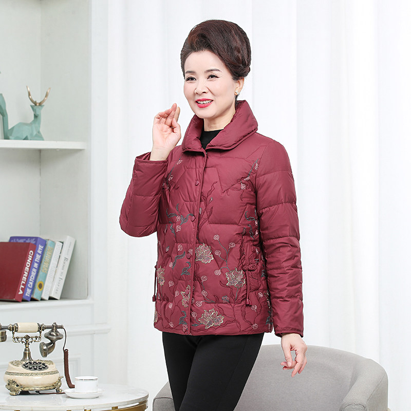 秋之歌Q93008中老年人羽绒服女奶奶冬装外套70岁80老太太棉服短款