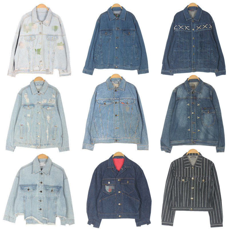 古着vintage外贸复古原宿磨破男女春秋水洗做旧牛仔个性青春外套
